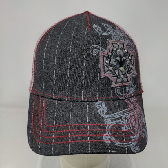 Bio-Domes Headgear Snapback Mesh Back Trucker Hat Gray OSFM Studded - Picture 2 of 9
